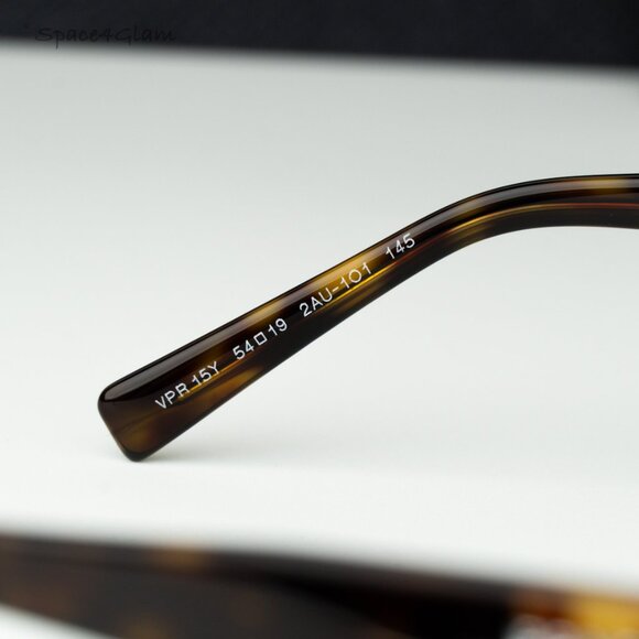 Prada Women Eyeglasses Havana Demo Rectangle Unisex PR15YV 2AU1O1 BRAND NEW - Picture 5 of 8
